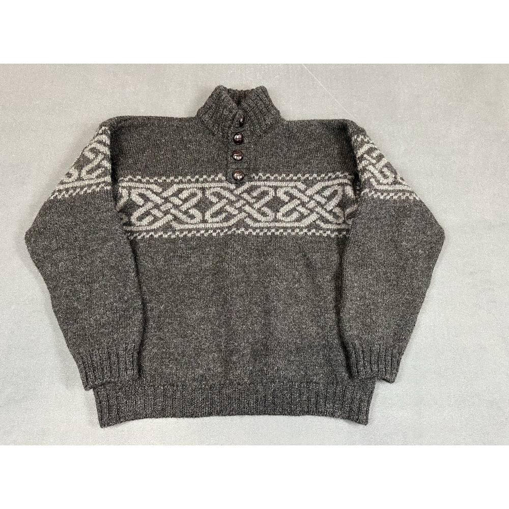 Carraig Donn 100% Wool Sweater Mens Large Pullover Made in Ireland